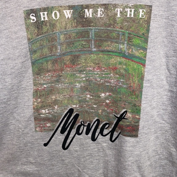 Gold Rush Large Gray Show Me The Monet Pullover Fleece Sweatshirt - Picture 5 of 12